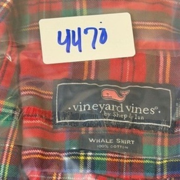 Vineyard Vines Whale Shirt Men's 2XL Plaid Long Sleeve 100 Cotton Button Down - Picture 8 of 8